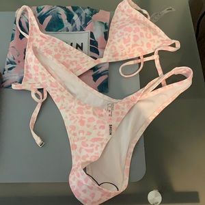 Pink leopard print shein bikini